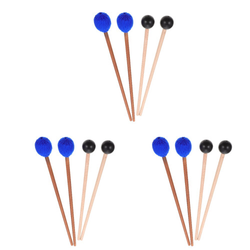 3Sets Assorted Percussion Mallets Ideal for Marimba and Xylophone 1