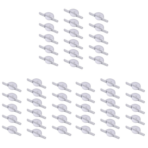 48Pcs Silver Home Closet Track Pulleys Smooth Sliding Door Rollers 1