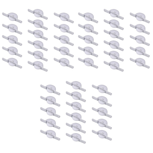 48Pcs Silver Home Closet Track Pulleys Smooth Sliding Door Rollers 2
