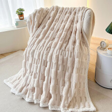Throw Blanket Soft Flannel Warm Lightweight Plush for Couch Bed Sofa Living Room Beige 27.6x39in
