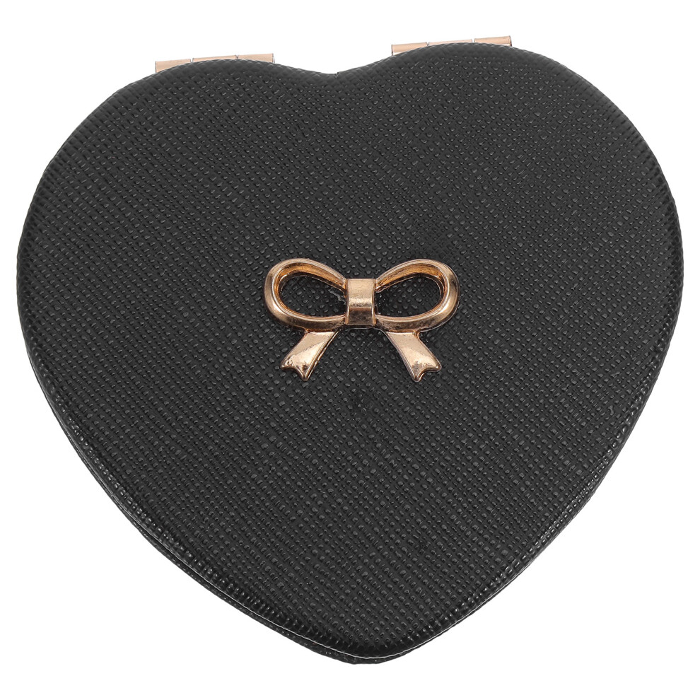 Villcase Double Sided Heart Shaped Pu Folding Travel Makeup Mirror