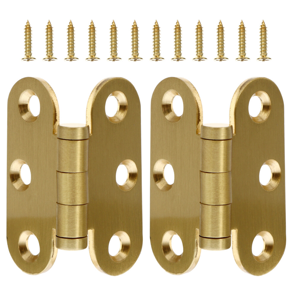 6Pcs Copper Cabinet Hinges Butt Hinges With Screws 3631251659067