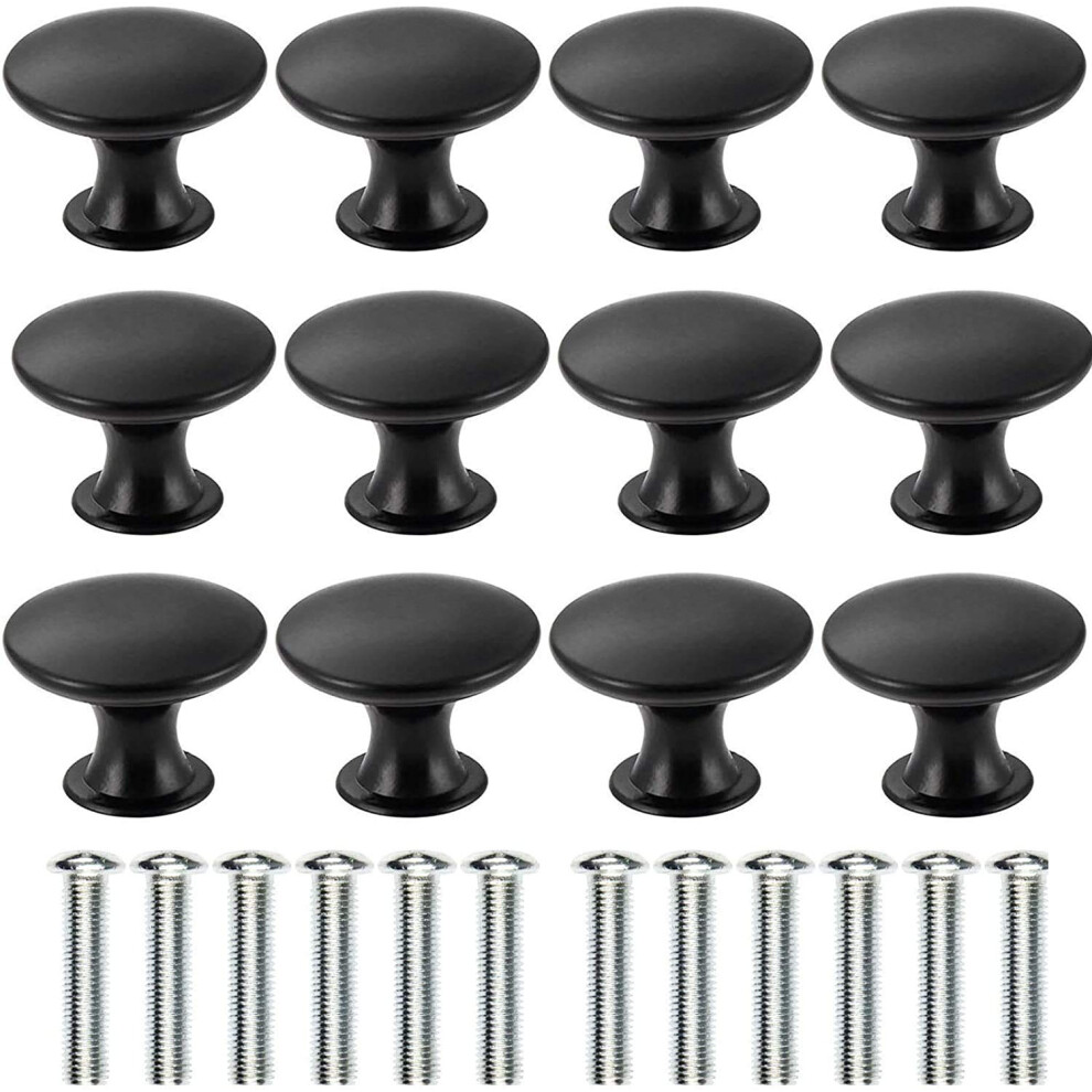 12Pcs Black Cabinet Knobs And Drawer Handles Solid Metal Durable Wardrobe Cupboard Kitchen 9070919789502