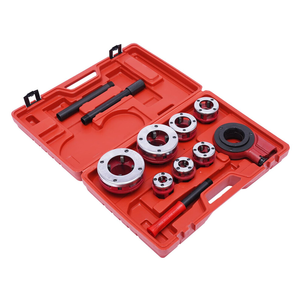 Ratchet Pipe Threader Kit With 7 Dies Bspt Manual Set Precise Thread Cutting And Storage Case 9113335600034