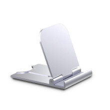 (Silver) Portable Mobile Phone Stand Multi-angle Adjustable Desktop Cell Phone Holder Lightweight Table Desk Mount-yujia