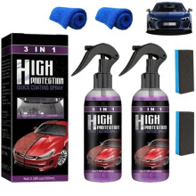 Car Coating Spray 3 in 1 Scratch and Shine Waterless Wash Long Lasting Paint Protection 2pcs