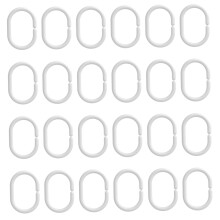 24Pcs Rust Plastic Shower Curtain Rings, Flexible White CShaped Hooks for Bathroom and Dressing Room