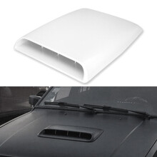 Universal Car Hood Scoop Vent Cover White ABS Bonnet Air Flow Intake for Enhanced Styling