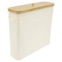 Large Capacity Oxford Cloth Toilet Paper Storage Basket, Foldable Beige Organizer for Bathroom