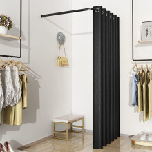 Portable Changing Room Privacy Tent with Stable Metal Frame and Curtain, 80x80cm Black Booth