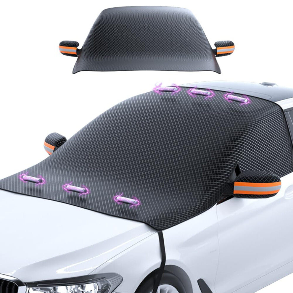 Windshield Snow Cover And Sunshade, Magnetic Windproof Waterproof Oxford Cloth, Allseason 360 Protection For Cars Trucks Suvs (Orange) Orange 9113335600317