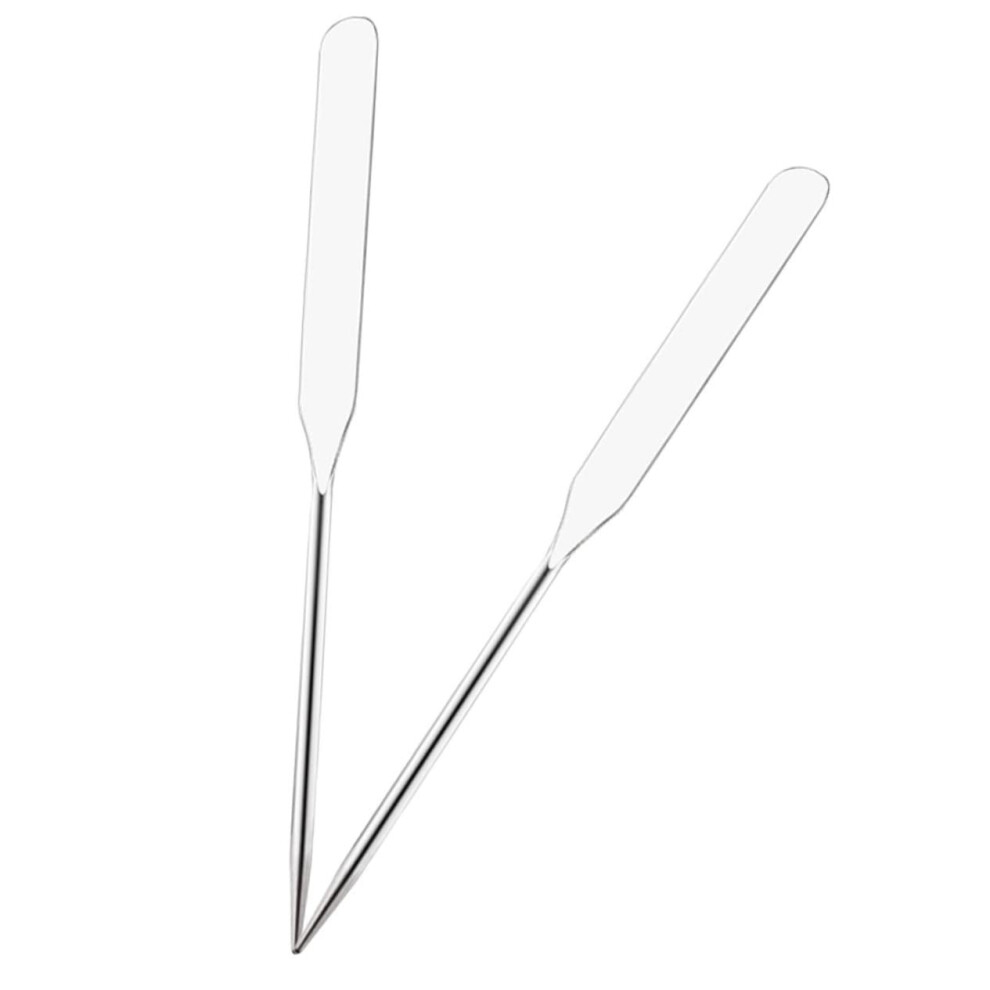2pcs Stainless Steel Makeup Mixing Spatula for Foundation and Nail Art with Comfortable Grip