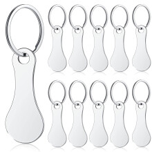 10pcs Stainless Steel Shopping Trolley Token Key for Supermarket Carts, Durable Coin Access