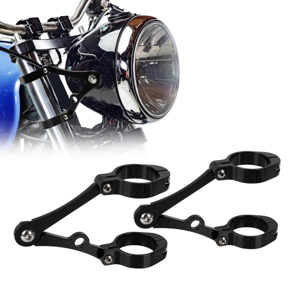 Motorcycle Headlight Bracket 3941Mm Cnc Aluminum Adjustable Fork Tube Mount Universal Fit Black 9070919790027