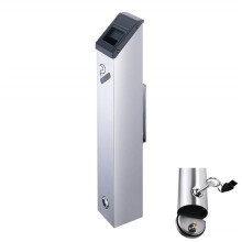 Outdoor Wall Mounted Ashtray Stainless Steel Cigarette Bin with Weather Resistant and Tamperproof Lock