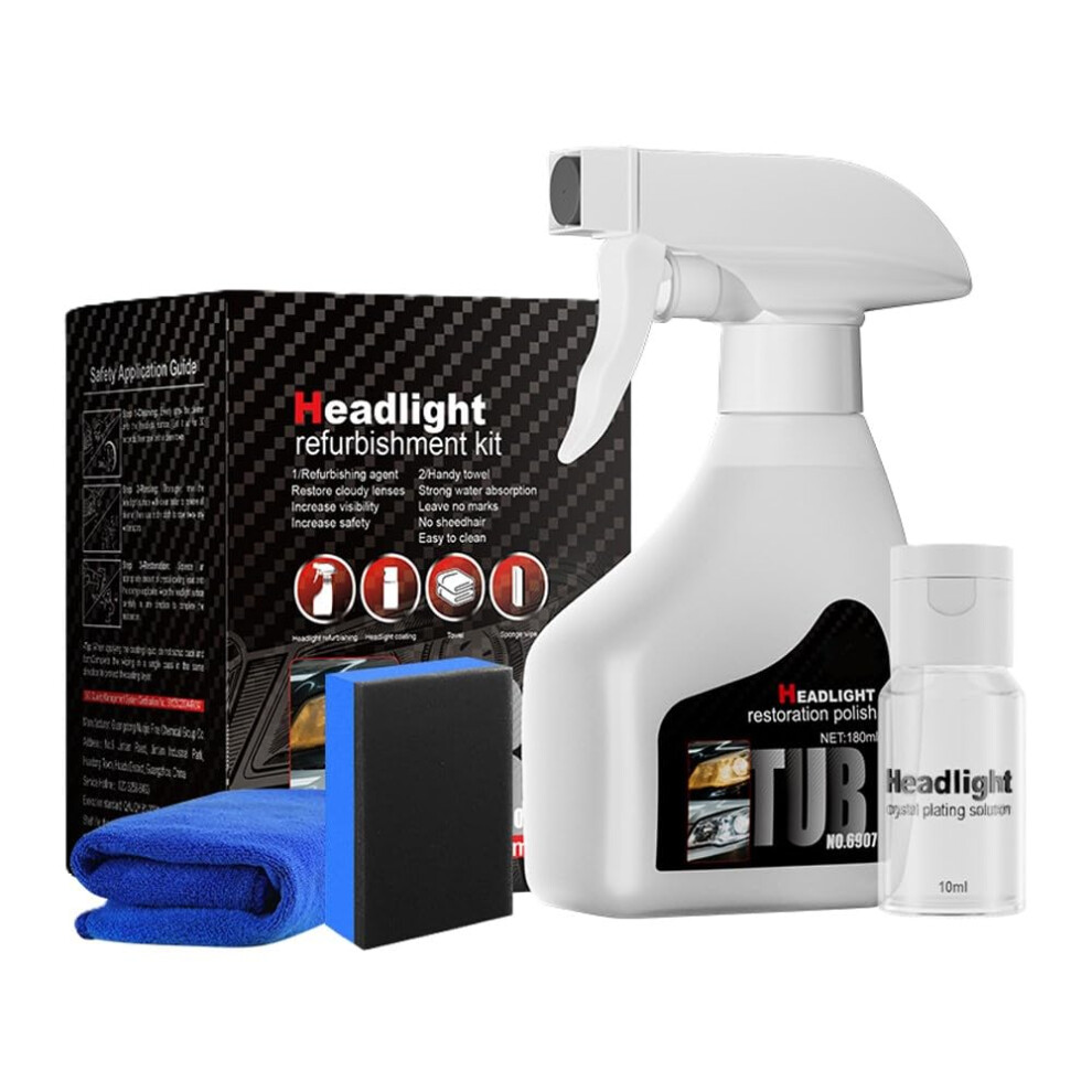 Headlight Restoration Kit For Yellowed Headlights, Instant Oxidation Removal, Clear Night Visibility 9070919790102