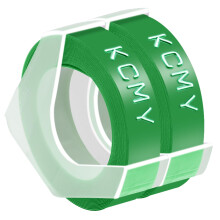 Embossing Label Tape White on Green 3/8 Inch 3D Plastic Compatible with Dymo Organizer Xpress Pro