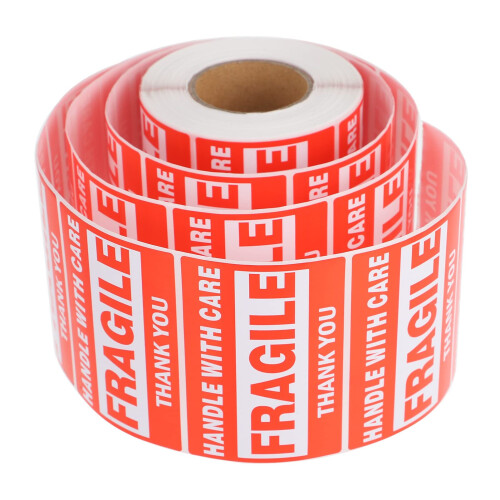 Fragile Stickers Roll Handle With Care Labels for  Packaging Long‑Lasting Adhesive