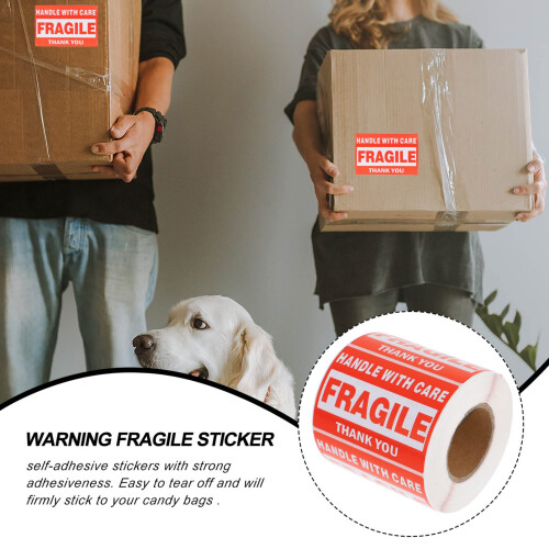 Fragile Stickers Roll Handle With Care Labels for  Packaging Long‑Lasting Adhesive 2