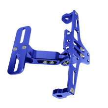 Universal Motorcycle License Plate Holder with Light, Adjustable Fender Eliminator Kit for Kawasaki Yamaha Honda Suzuki BMW Ducati Blue