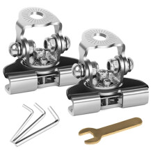 LED Light Bar Mounting Bracket 304 Stainless Steel Universal Adjustable Pillar Hood Clamp Kit 2PCS