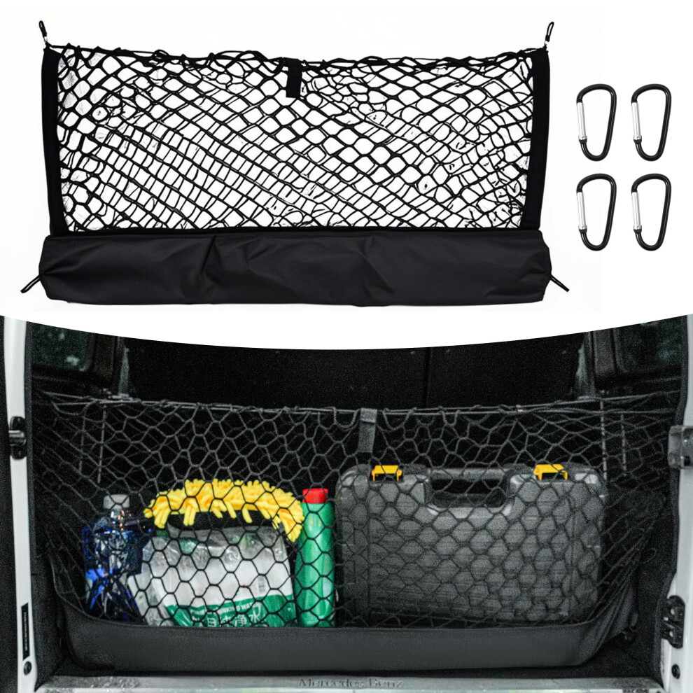 Heavy Duty Truck Bed Cargo Net With Dual Layer Storage Pouch, Universal Fit For Pickup Trucks And Suvs 9070919790393