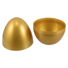 2St Vulbare Gouden Plastic Paaseieren Voor Decoratie En Raffle Feest
