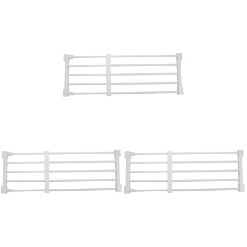 3Pcs Versatile Closet Storage Rack White Retractable Wardrobe Stand 1