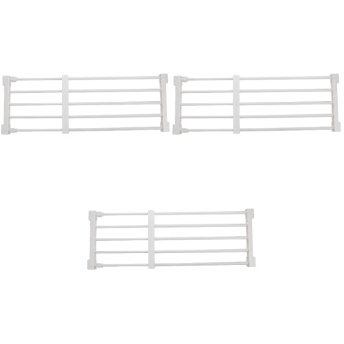 3Pcs Versatile Closet Storage Rack White Retractable Wardrobe Stand 2