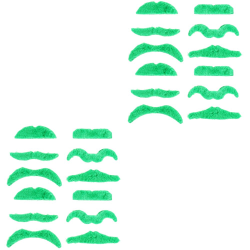 72Pièces Moustaches Faux Vert Clair Accessoires Pour 2
