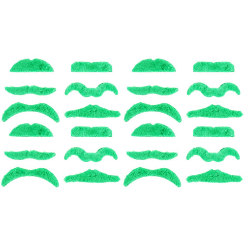 72Pièces Moustaches Faux Vert Clair Accessoires Pour 1
