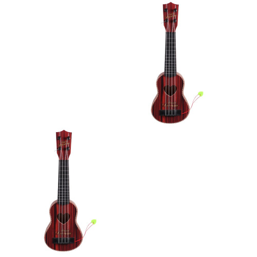 2Pièces Ukulélé Mini Enfant Marron Durable Cordes Souples 2