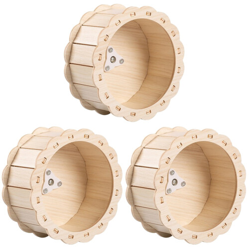 3Pièces En Bois Khaki Pour Exercices Hamsters Petits Animaux 1