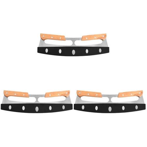 3Pièces Ustensiles Pizza Roller Double Confortable Argent 1