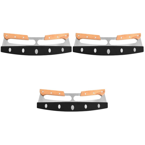 3Pièces Ustensiles Pizza Roller Double Confortable Argent 2