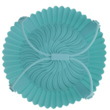 3Pcs Green Cooking Silicone Pot Reusable Round Air Fryer Liner Set