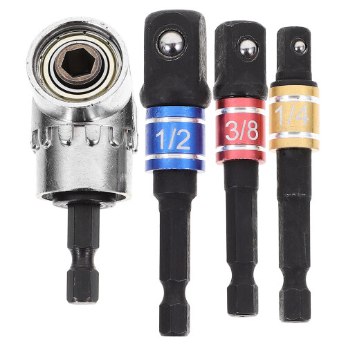 4Ensembles Adaptateur Angle Droit Métal Pour Perceuse Embouts Variés
