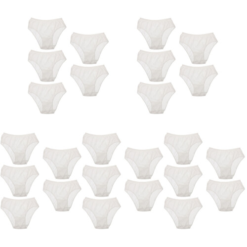 25Pièces Culottes Jetables Blanches Coton Usage Portable 1