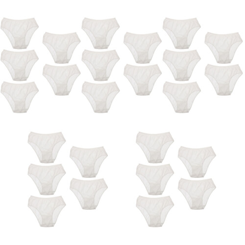 25Pièces Culottes Jetables Blanches Coton Usage Portable 2