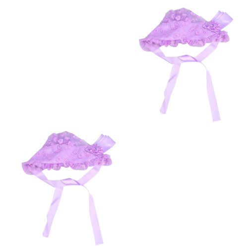 2Pièces Accessoire Bébé Violet Chapeau Décoratif Confortable 2