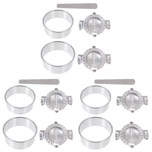 3 Sets Dumpling Tools Skin Cutter Molds Making Kit Silver 2
