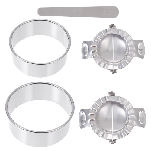 3 Sets Dumpling Tools Skin Cutter Molds Making Kit Silver 1