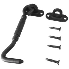 2Sets Sleek Black Door Hook Lock Stainless Steel for Indoor Outdoor
