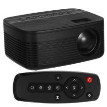 2Pcs Mini Portable Black LED Projector for Home Cinema and Video Play