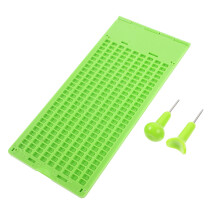 2Sets Tragbares Braille Schreibschiefer Set Mit Stift Für Blinde Grün