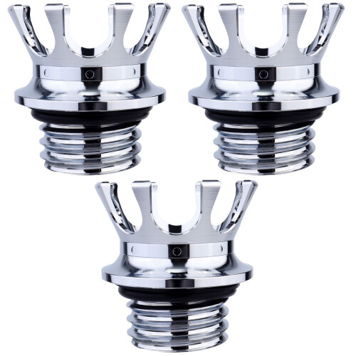 3Pcs Silver Aluminum Motorcycle Fuel Cap Durable 2
