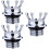3Pcs Silver Aluminum Motorcycle Fuel Cap Durable 7
