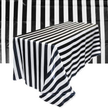 4 Pieces Party Table Covers Round Tablecloth Outdoor Clear Stripe