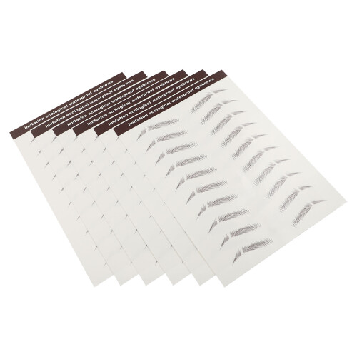 42Pcs Brown Imitation Eyebrow Stickers Natural Brows for Makeup