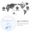 2Pcs Creative World Time Hanging Clock Black Decorative Wall Art Home 3
